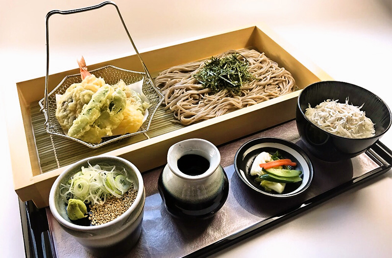 天せいろ蕎麦としらす丼