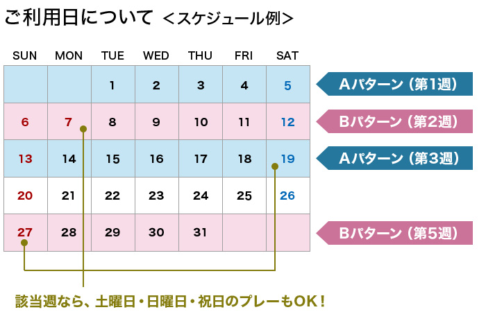 ご利用日について（スケジュール例）